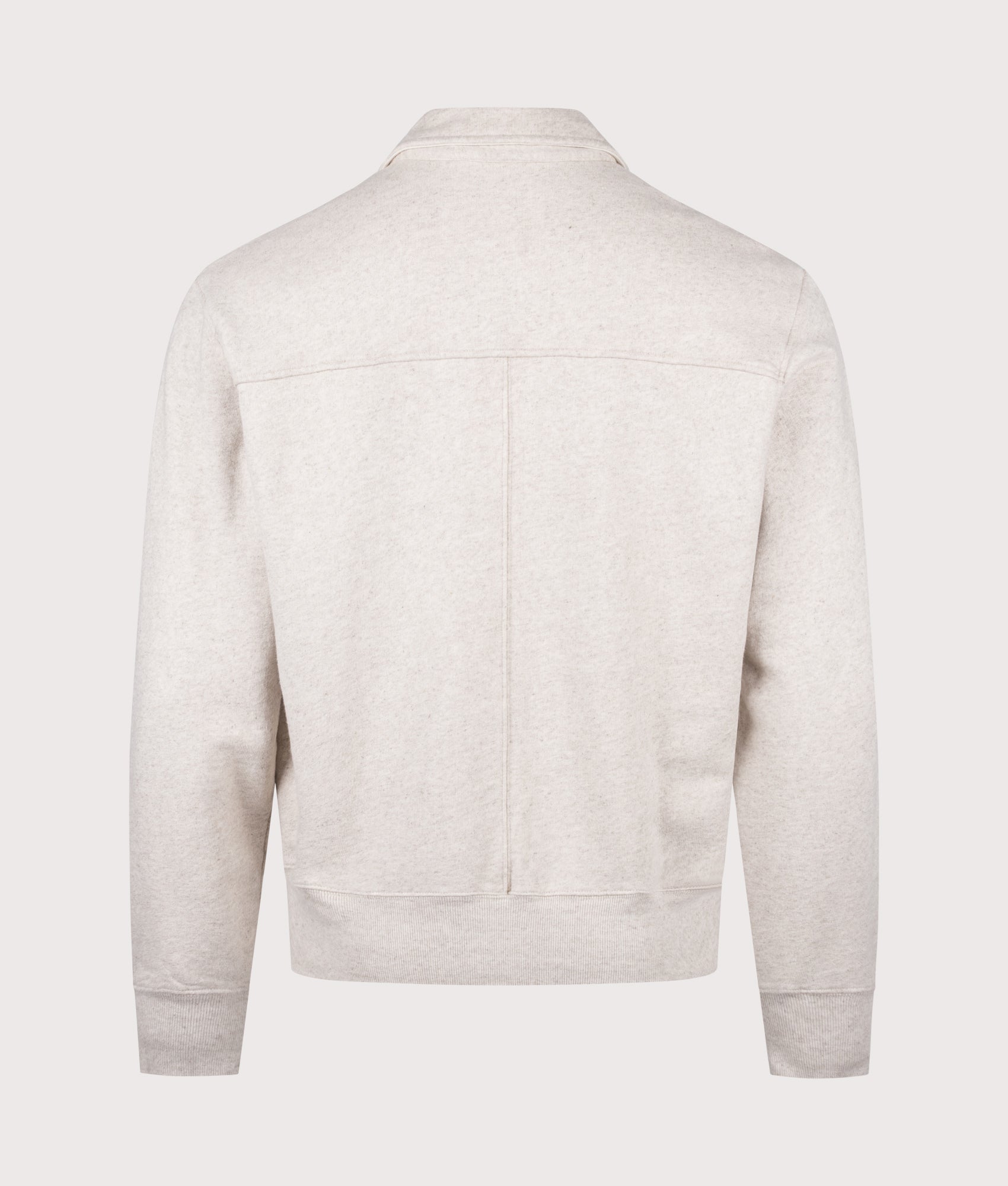 Norse Projects Fynshav Cotton Linen Loopback Overshirt in Natural at EQVVS Menswear. Back shot.