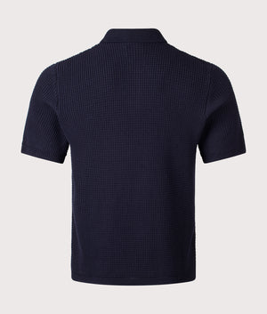 Anholt Cotton Crepe Polo Shirt in Dark Navy | Norse Projects | EQVVS