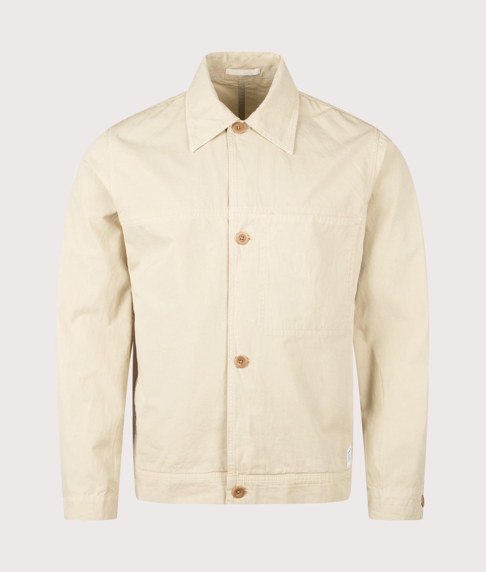 Norse Projects Arresskov Compact Cotton Overshirt in Utility Khaki at EQVVS Menswear. Front shot.