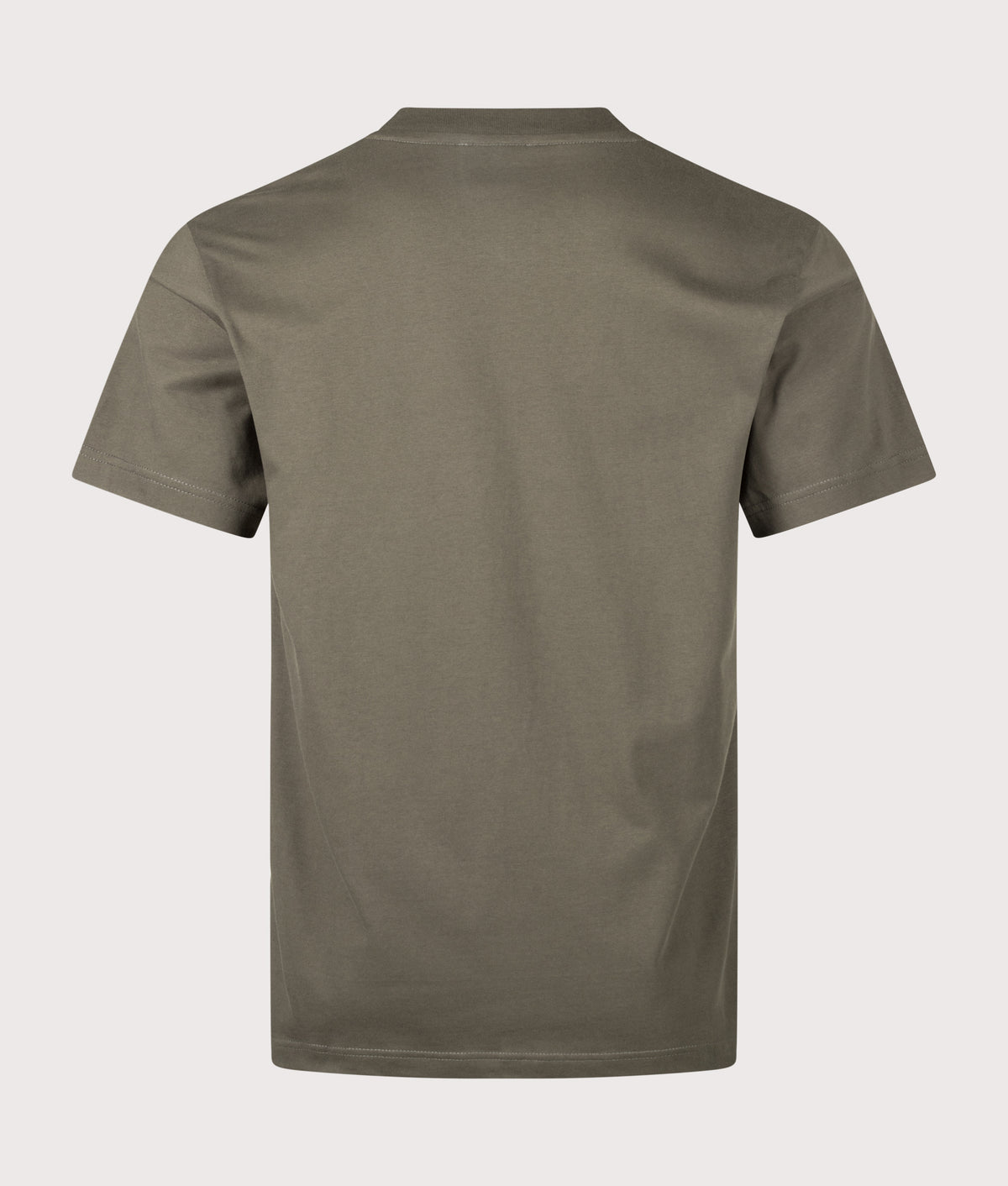 Norse Projects Regular Fit Dyrehaven Organic Logo Print T-Shirt in Beluga at EQVVS Menswear. Back shot.