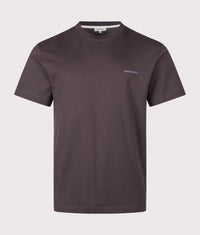Regular Fit Dyrehaven Organic Logo Print T-Shirt: 6025 Darkest Purple 