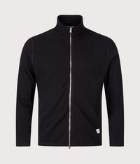 Relaxed Fit Military Rib Zip Through Cardigan: 9999 Black 