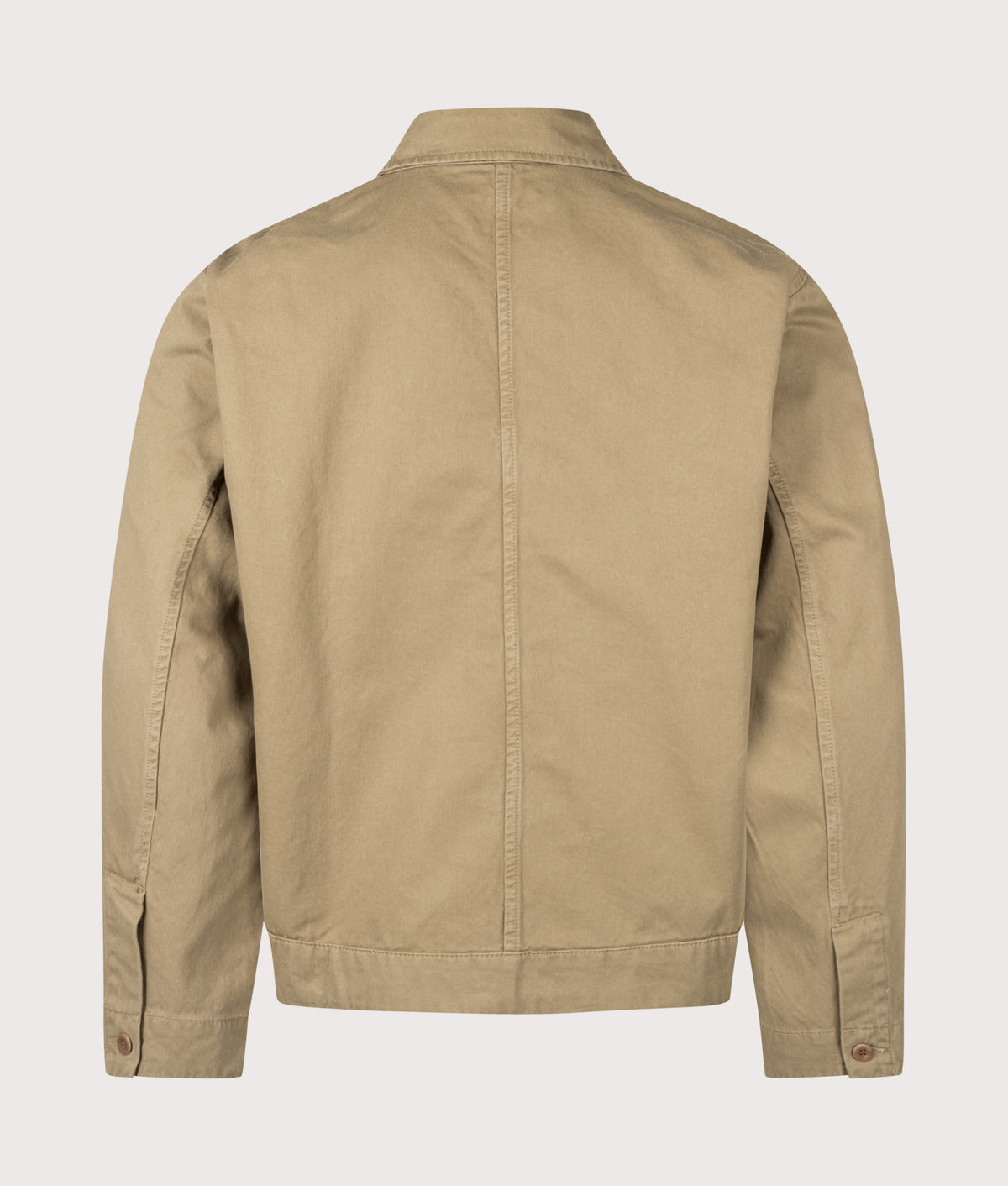 Norse Projects Relaxed Fit Arresskov Broken Twill Overshirt in Lead Grey at EQVVS Menswear. Back shot.