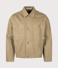 Relaxed Fit Arresskov Broken Twill Overshirt: 0924 Lead Grey 