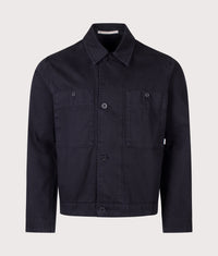 Relaxed Fit Arresskov Broken Twill Overshirt: 7004 Dark Navy 