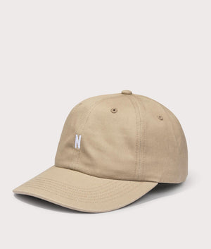 Twill Sports Cap in Utility Khaki . EQVVS Side Angle Shot