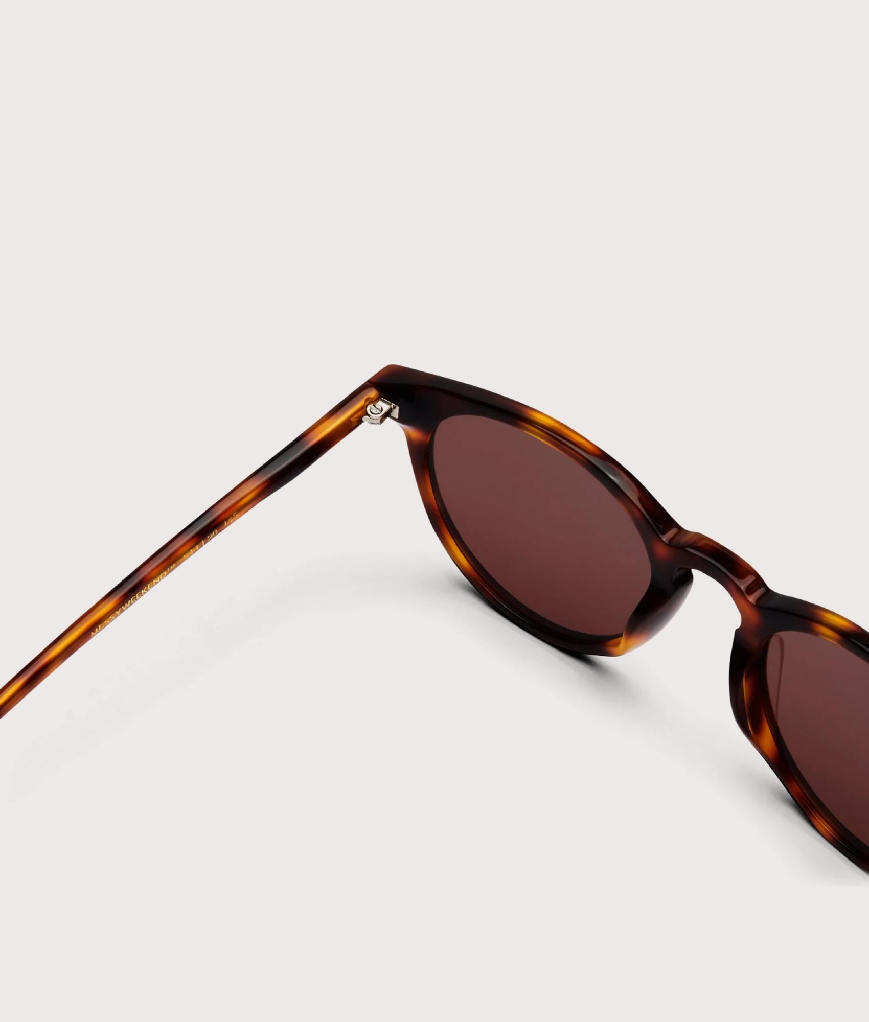 MESSYWEEKEND New Depp Sunglasses in Tortoise - Brown Lenses at EQVVS Menswear. Top back shot.