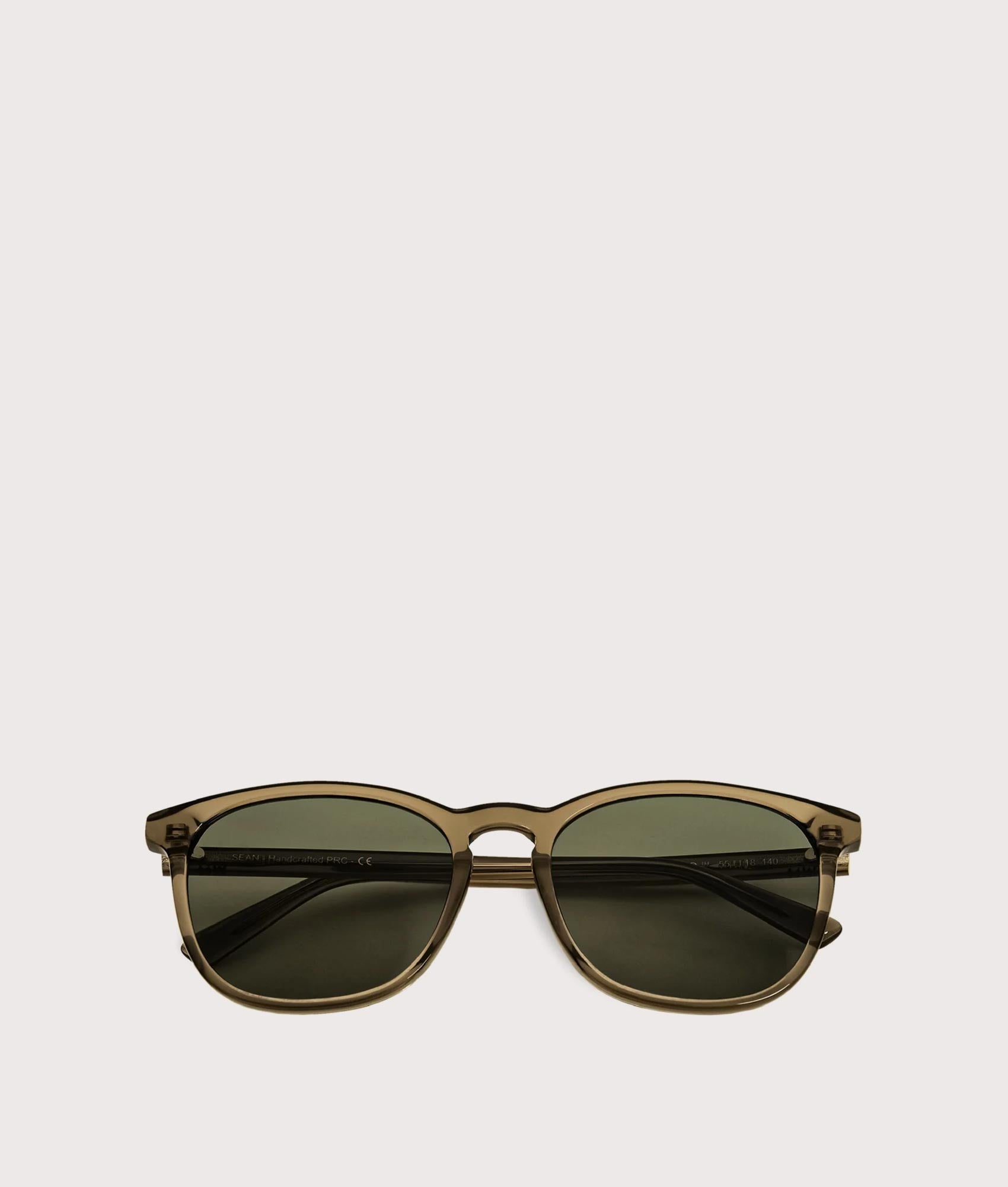 MessyWeekend Sean Sunglasses in Bottle and Green Lens at EQVVS. Folded Shot.