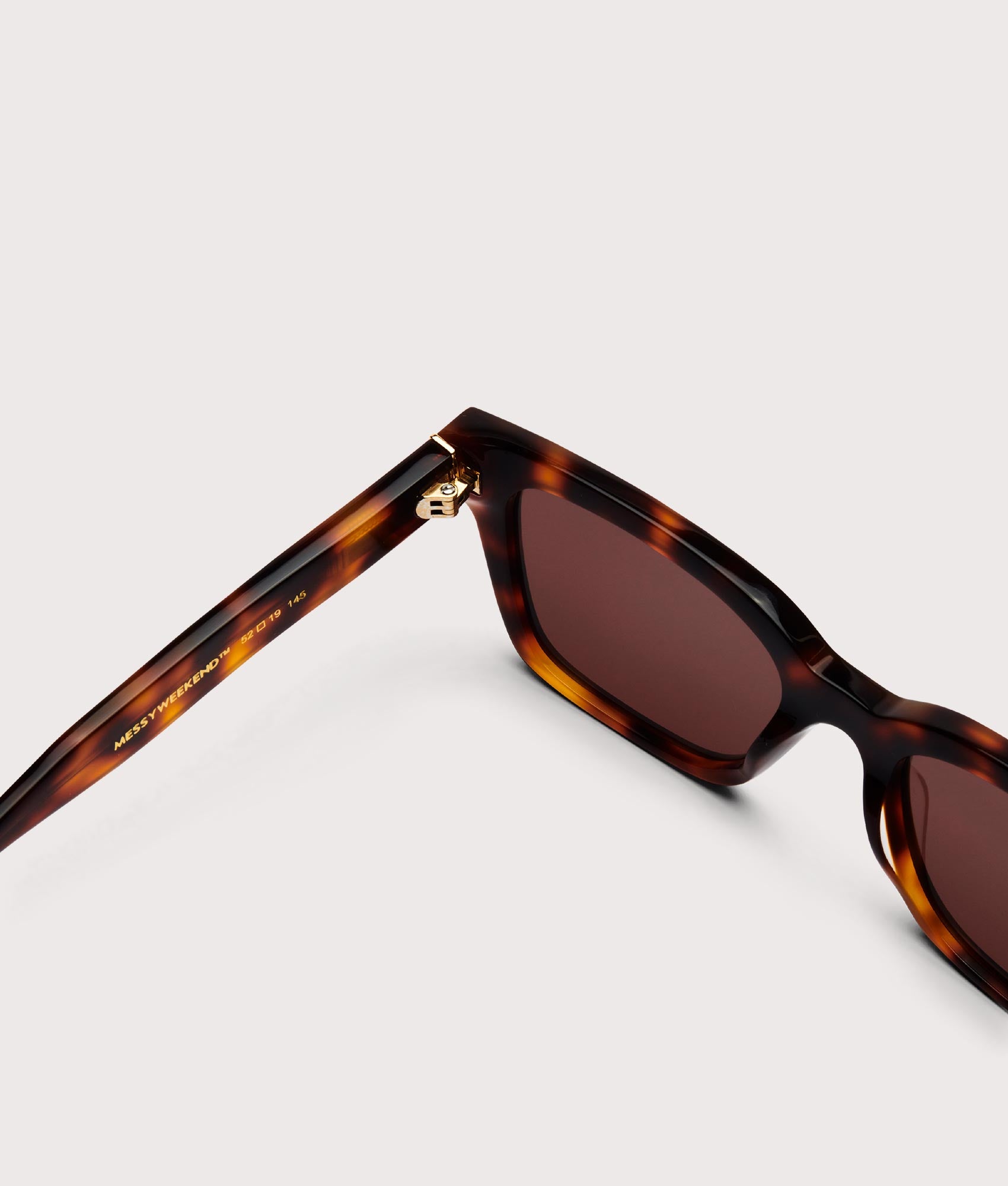 MESSYWEEKEND Dean sunglasses in Tortoise - Brown Lens at EQVVS Menswear. Top back shot.