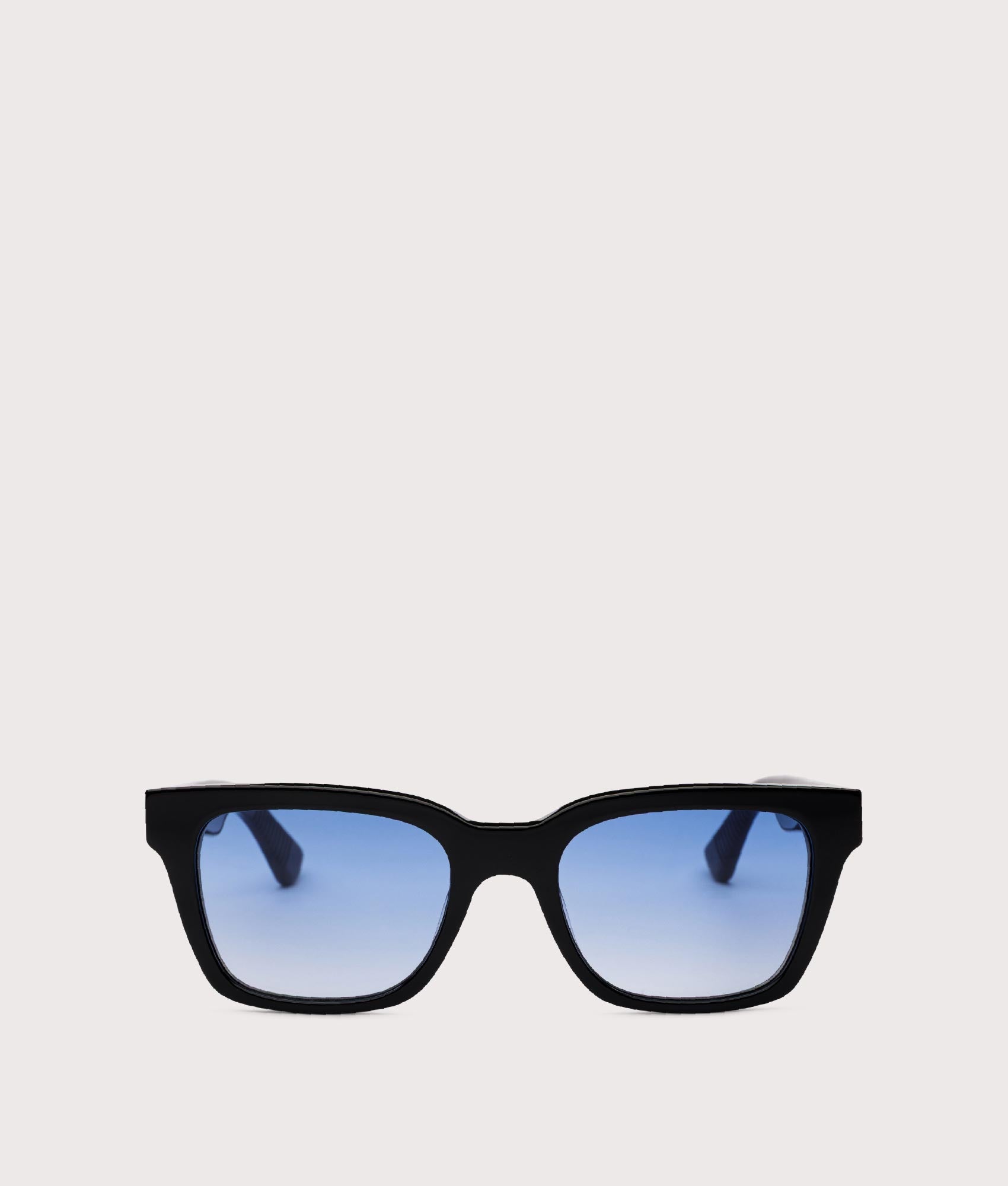 MESSYWEEKEND Dean sunglasses in Black - Gradient Blue Lens at EQVVS Menswear. Front shot.