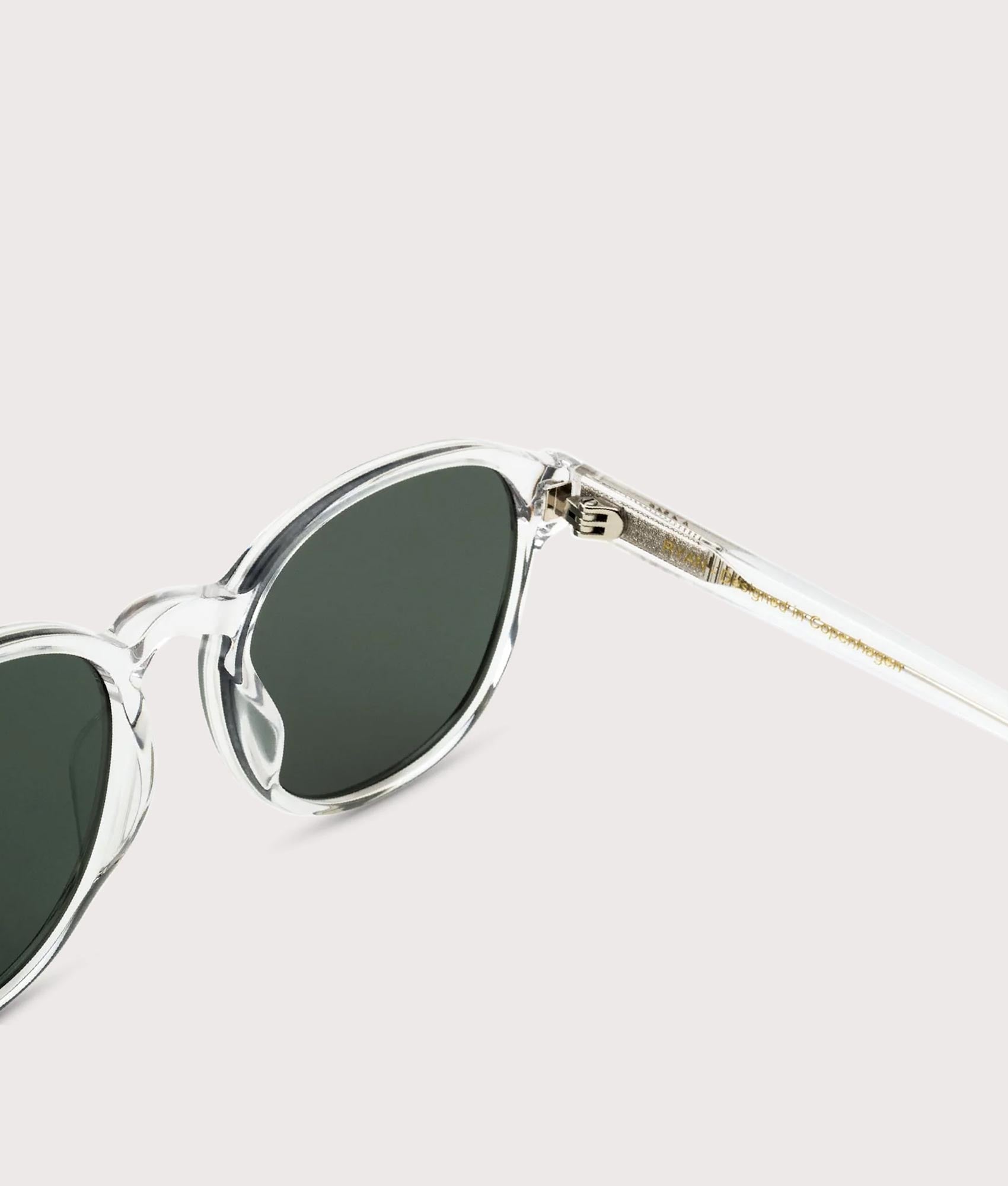 MESSYWEEKEND Ryan Sunglasses in Crystal - Gradient Green Lens at EQVVS Menswear. Top back shot.