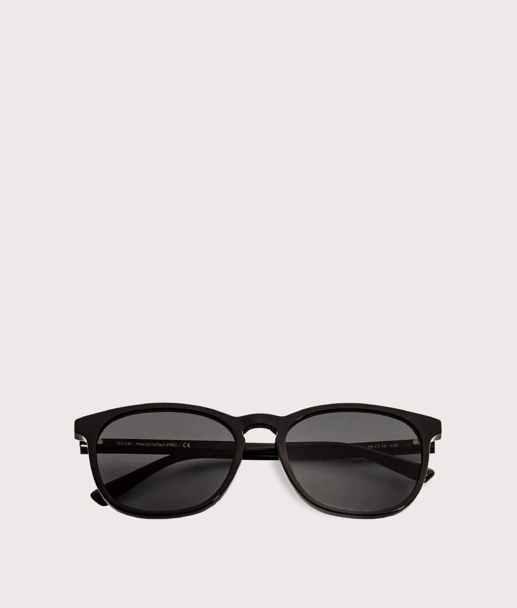 MESSYWEEKEND Sean Sunglasses in Black - Grey lens at EQVVS Menswear. Folded shot.