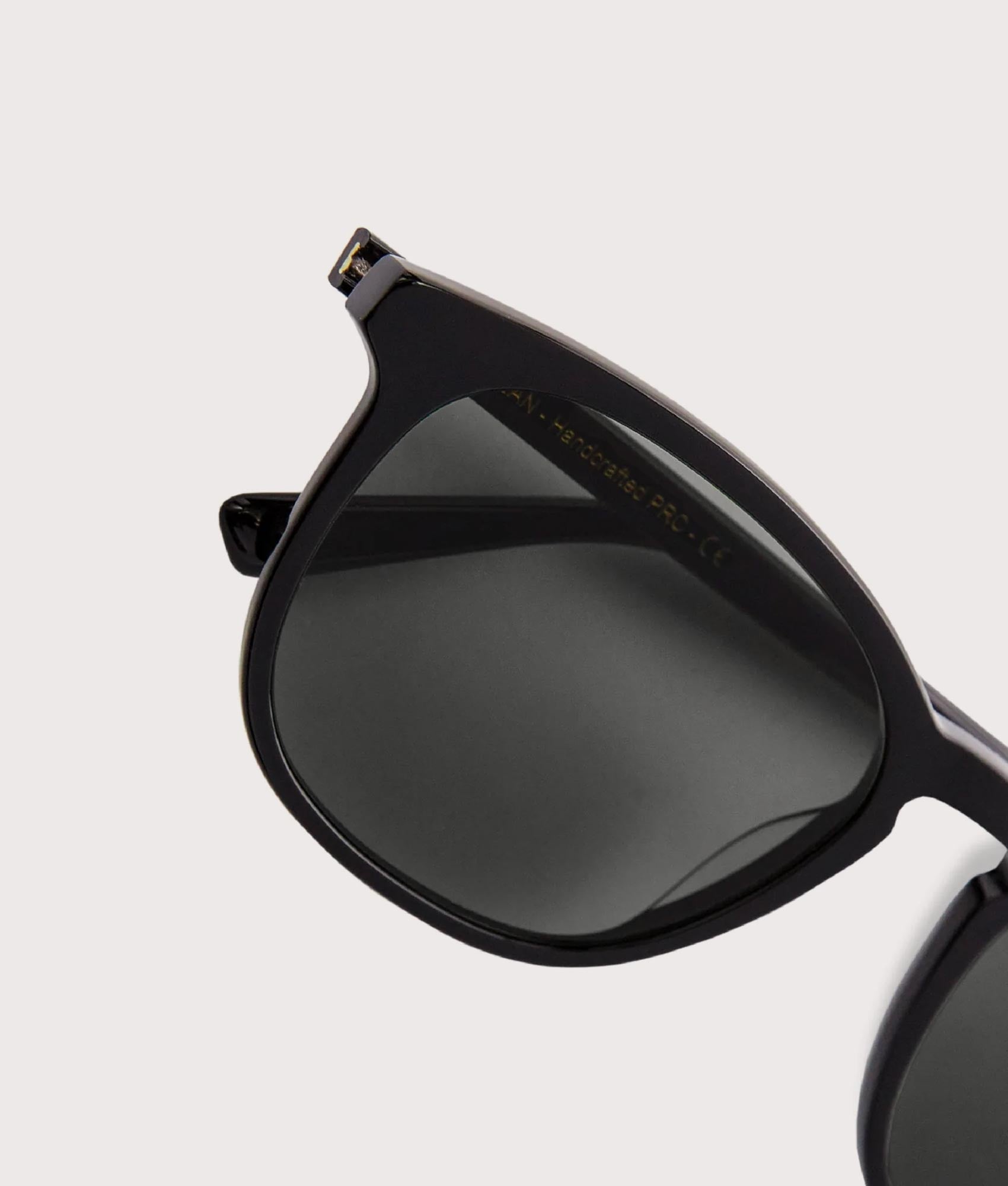 MESSYWEEKEND Sean Sunglasses in Black - Grey lens at EQVVS Menswear. Lens shot.