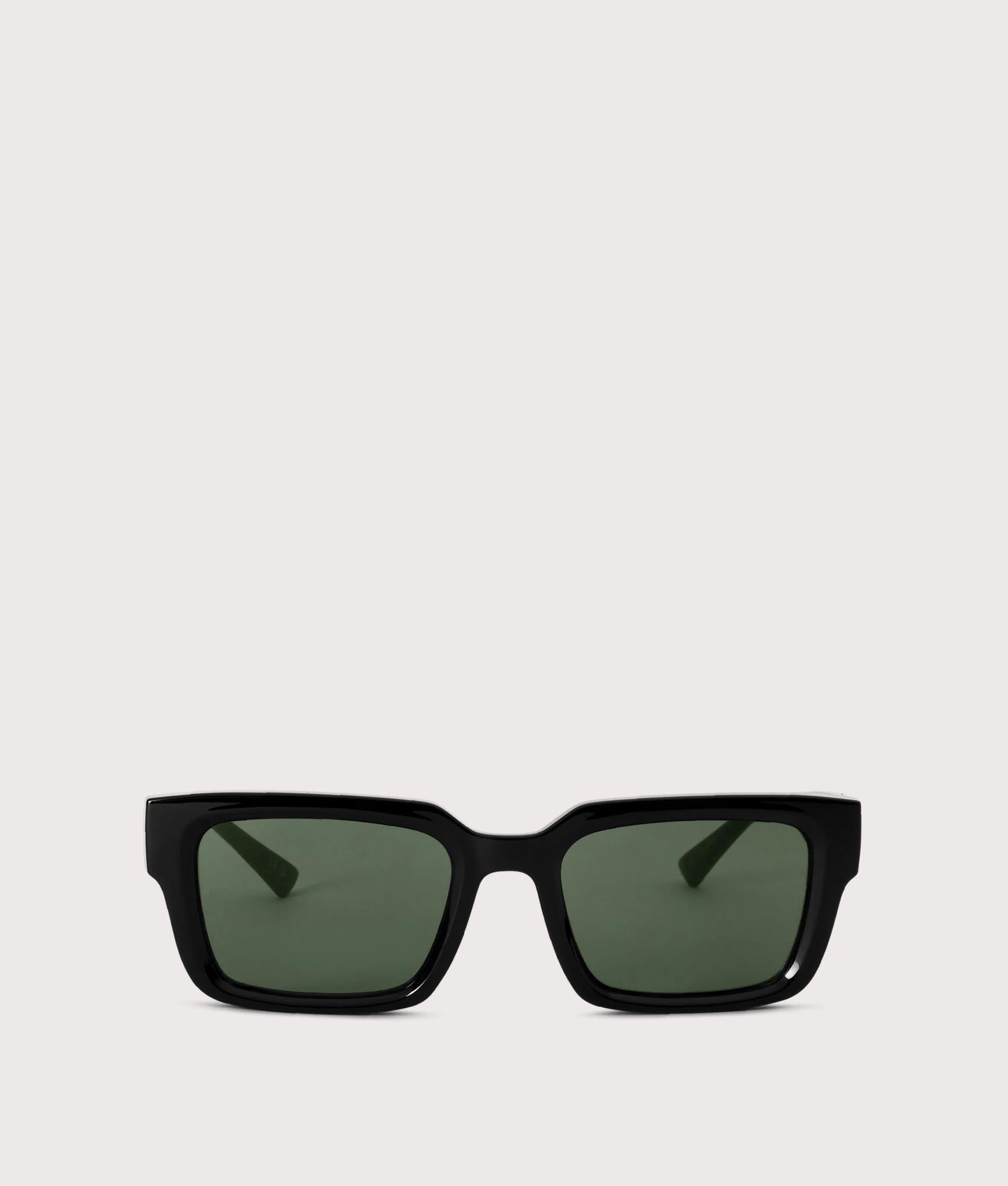 MESSYWEEKEND Louie Sunglasses in Black - Green Lens at EQVVS Menswear. Front shot.