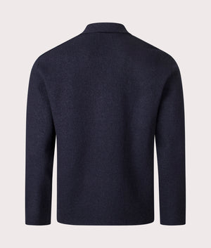 Jonas Wool Overshirt in Navy Blue | NN.07 | EQVVS | Back shot 
