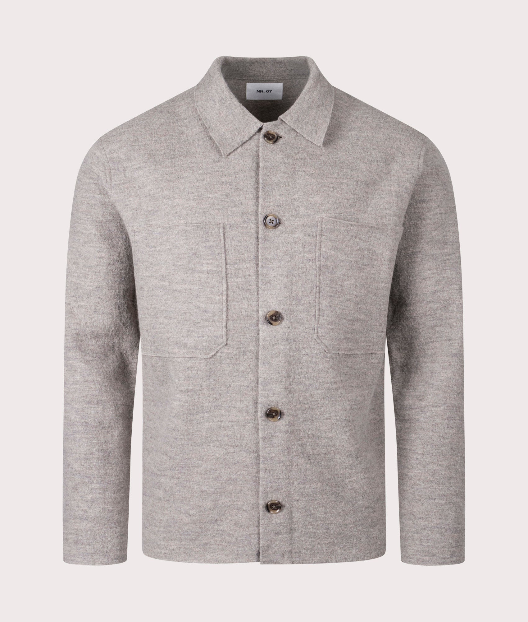Jonas Wool Overshirt in Navy Blue | NN.07 | EQVVS | Front shot 