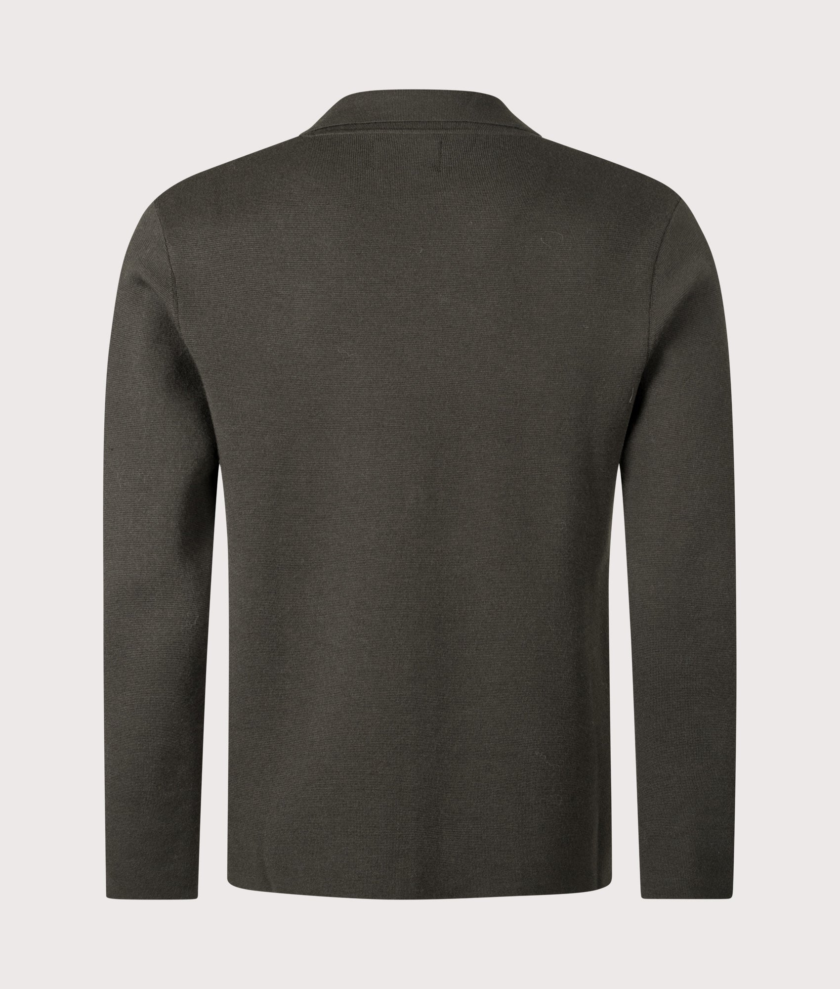 NN.07 Jonas Wool Overshirt in Dark Army at EQVVS Menswear. Back shot. 