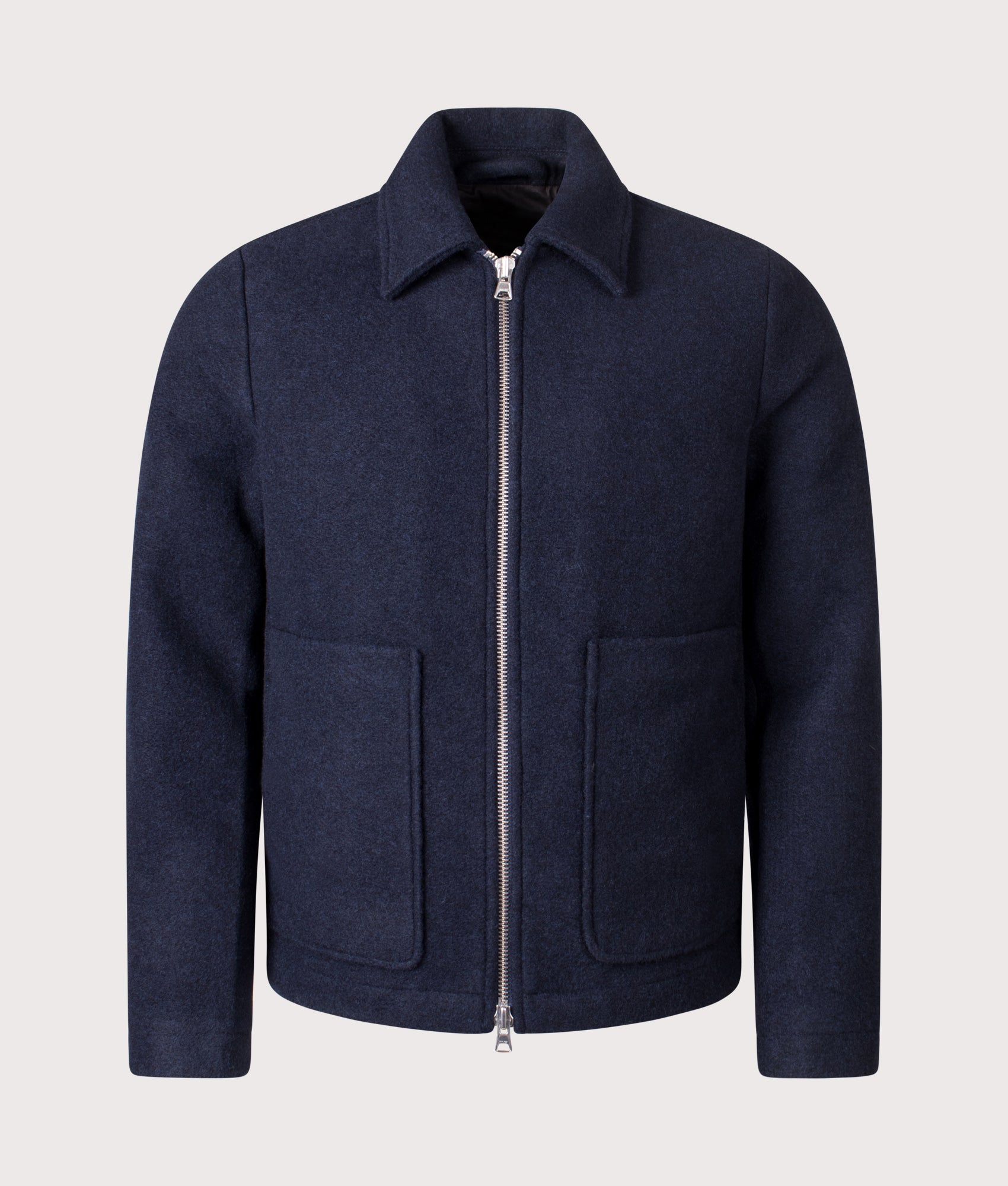 NN.07 Gael Wool Jacket in Dark Blue at EQVVS Menswear. Front shot.