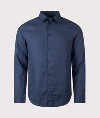 Enzo Linen Shirt: 200 Navy Blue 