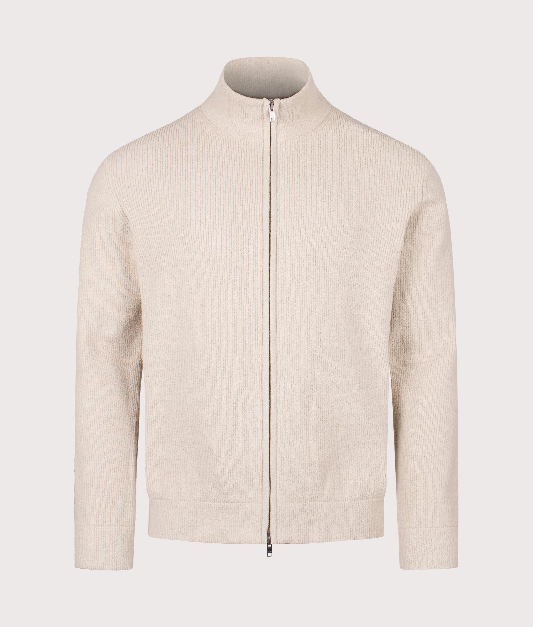 NN.07 Danny Full Zip Fleece Sweatshirt in Ecruat EQVVS Menswear. Front shot.