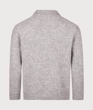 Alfie Quarter Zip Polo Sweatshirt in Sable Grey | NN.07 | EQVVS | Back shot 