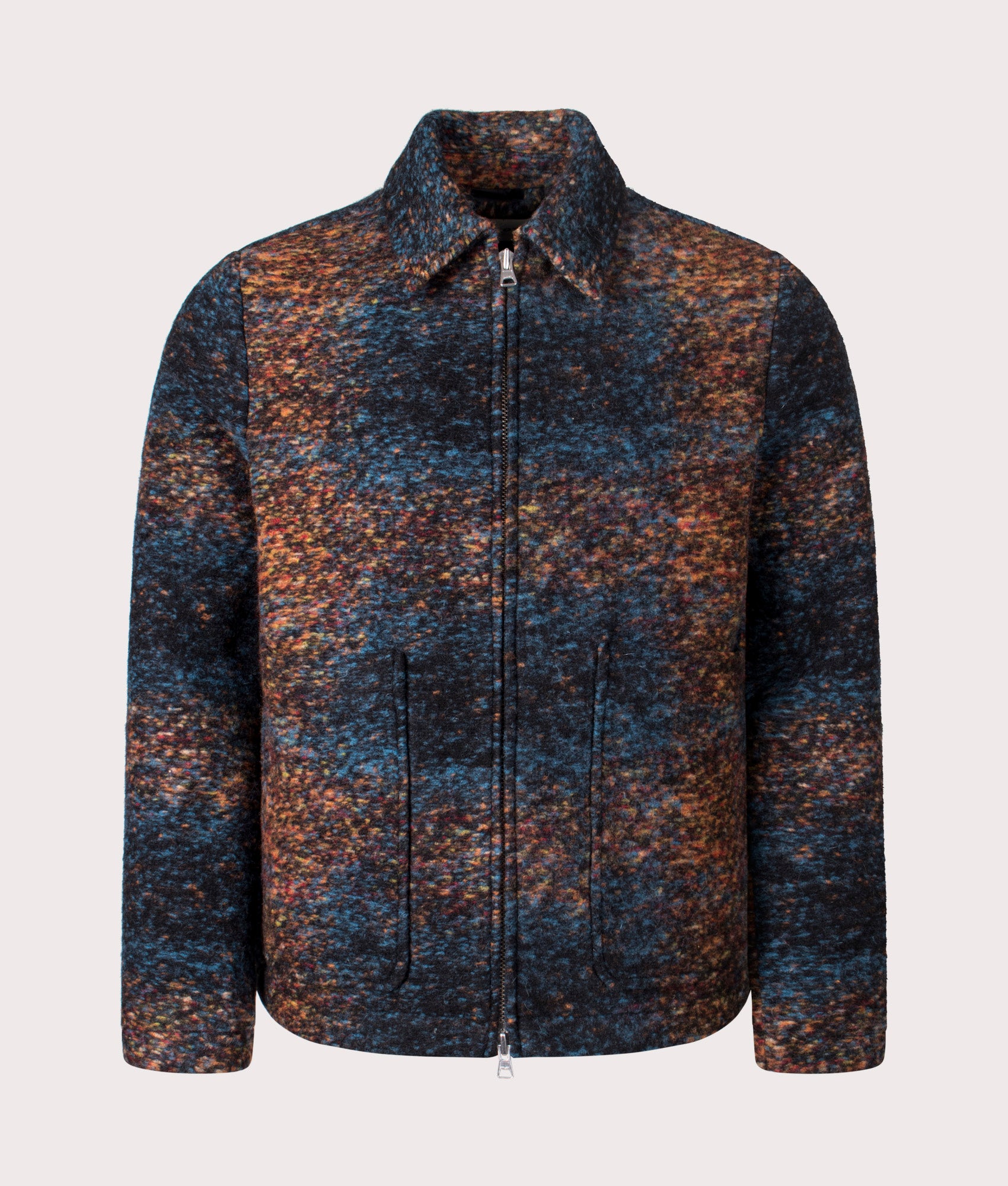 Gael Checkered Wool Blend Jacket in Blue Multi | Wool Blend | NN.07 | EQVVS | Front shot 