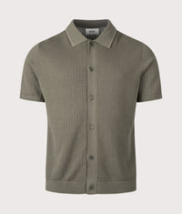 Nalo Knit Textured Stitch Polo Shirt: 343 Capers 