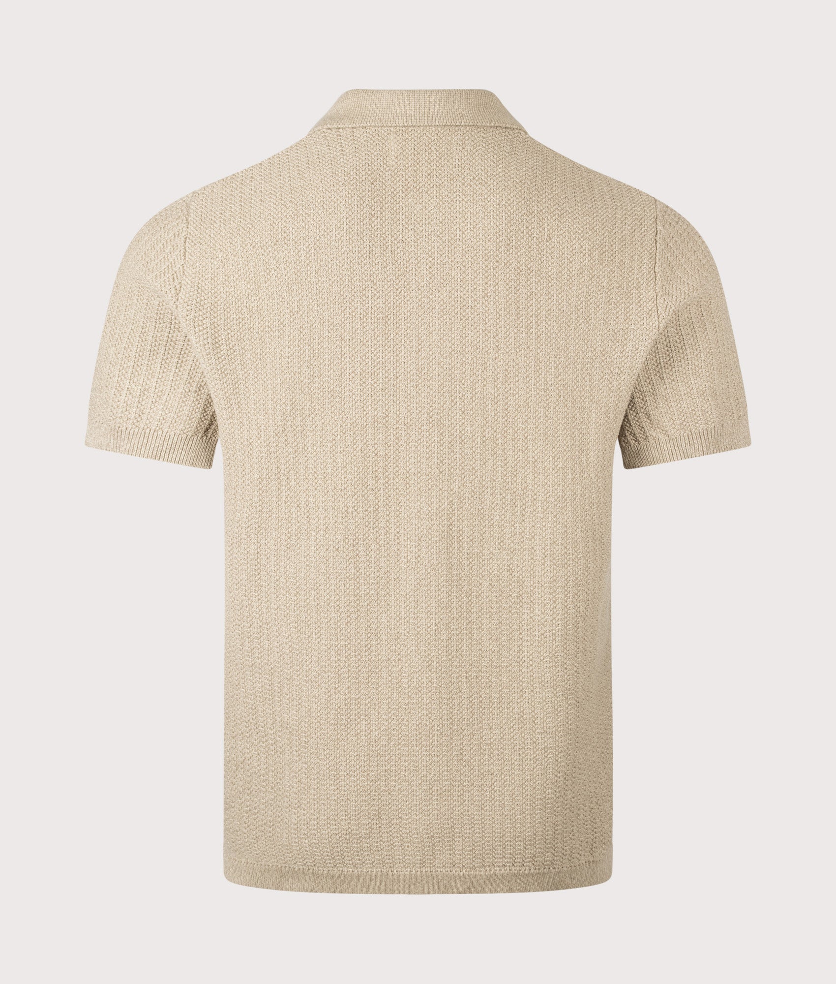 Ares knitted Short Sleeve Shirt in Desert Khaki by NN.07. Shot by EQVVS. Back shot.