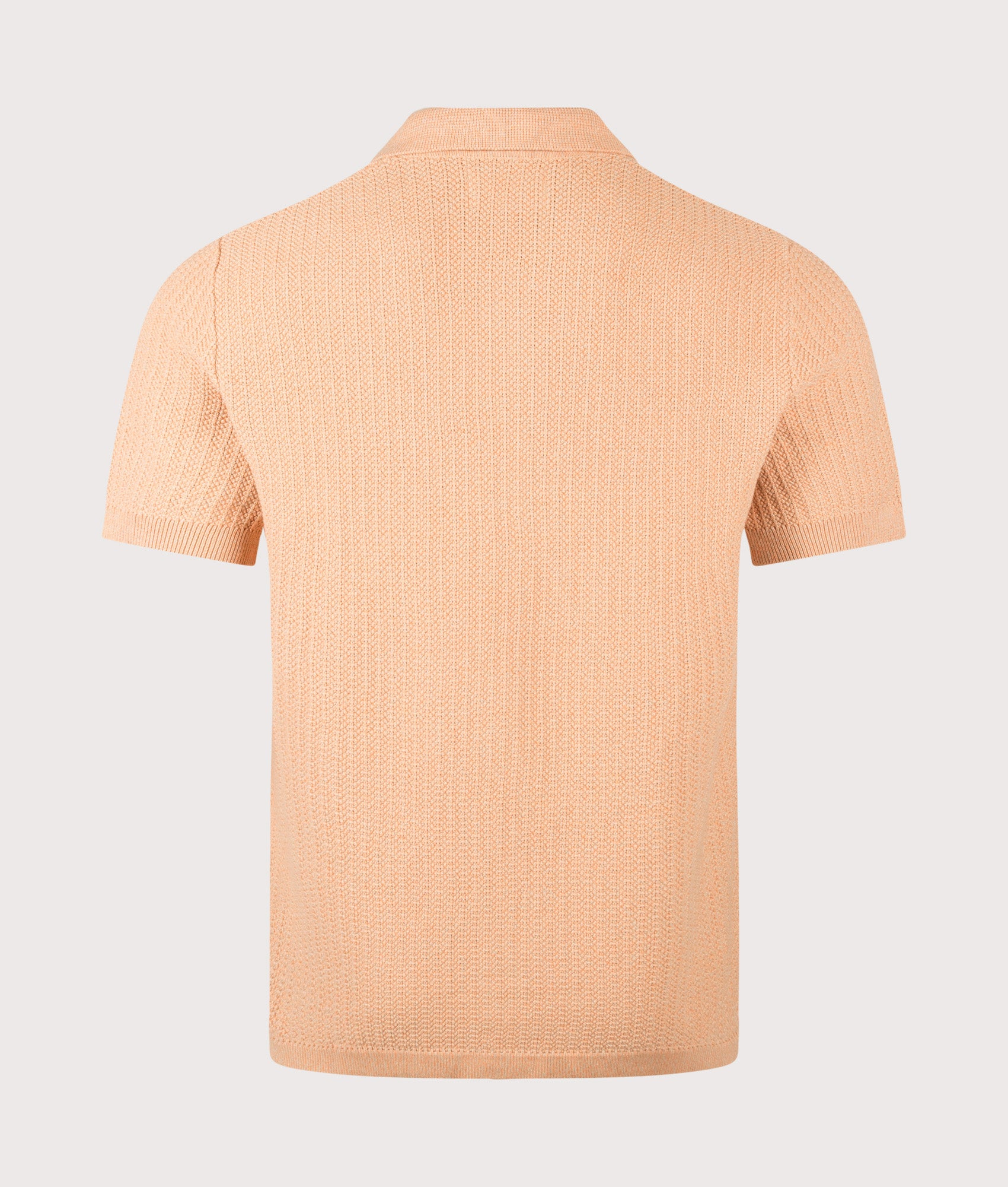 NN.07 Ares knitted Short Sleeve Shirt in Corashell at EQVVS Menswear. Back shot.