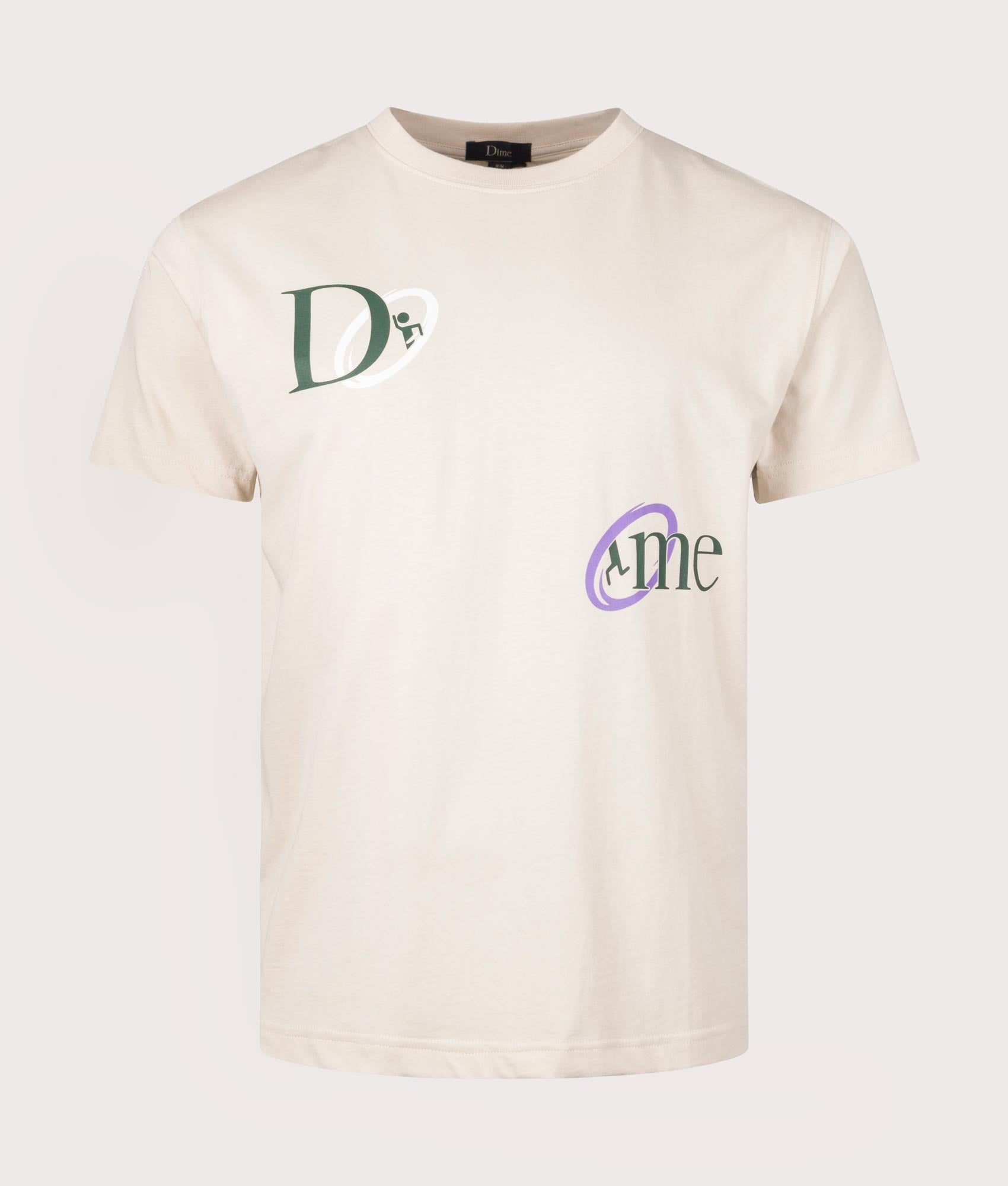 Classic Portal T-Shirt in Fog by Dime MTL. EQVVS Front Angle Shot.