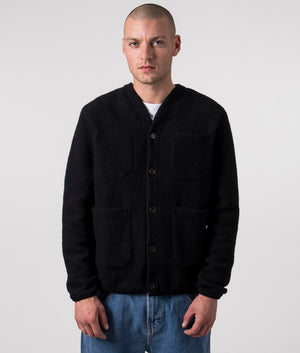 Universal Works Wool Cardigan Black, EQVVS, Front 2