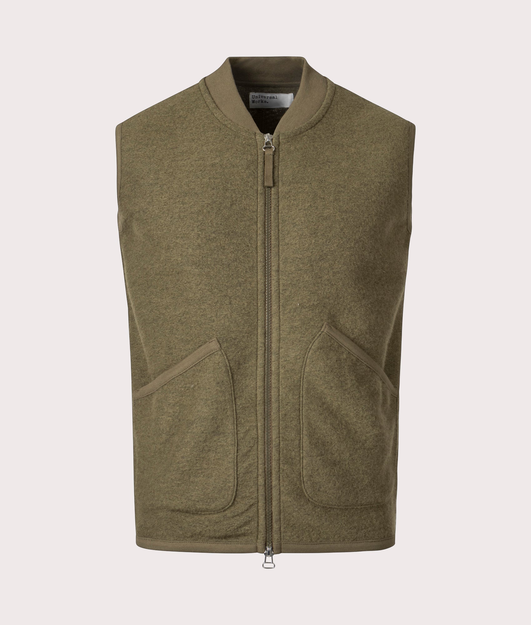 Wool Zip Gilet - Universal Works - Lovat - EQVVS 