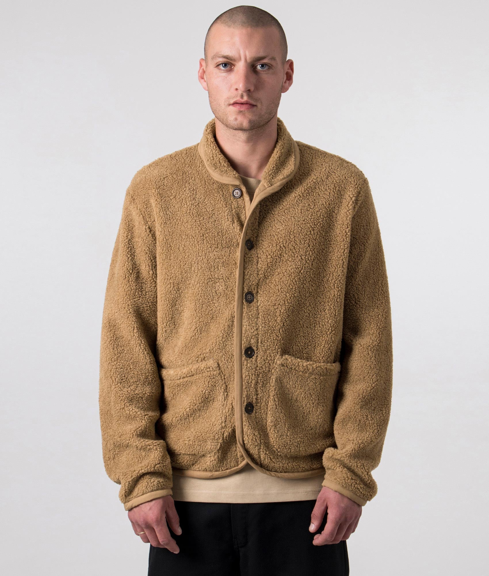 Universal Works Mountain Fleece Lancaster Jacket - Sand - EQVVS 