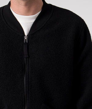 Universal Works Wool Zip Bomber Jacket Black, EQVVS, Detail