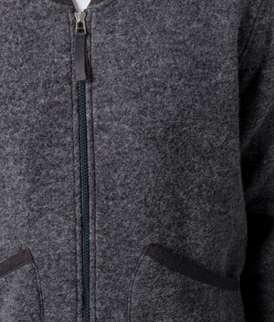 Wool Zip Bomber -Universal Works - Grey Marl -EQVVS