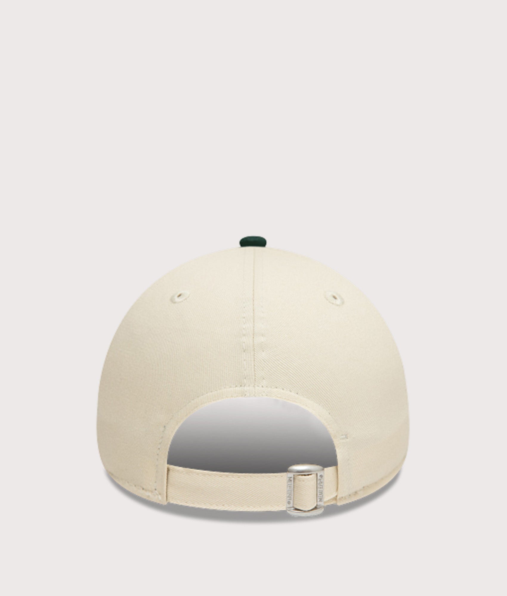 New Era Oakland Athletics Colour Block 9FORTY Adjustable Cap in Cream and Green at EQVVS Menswear. Back shot.