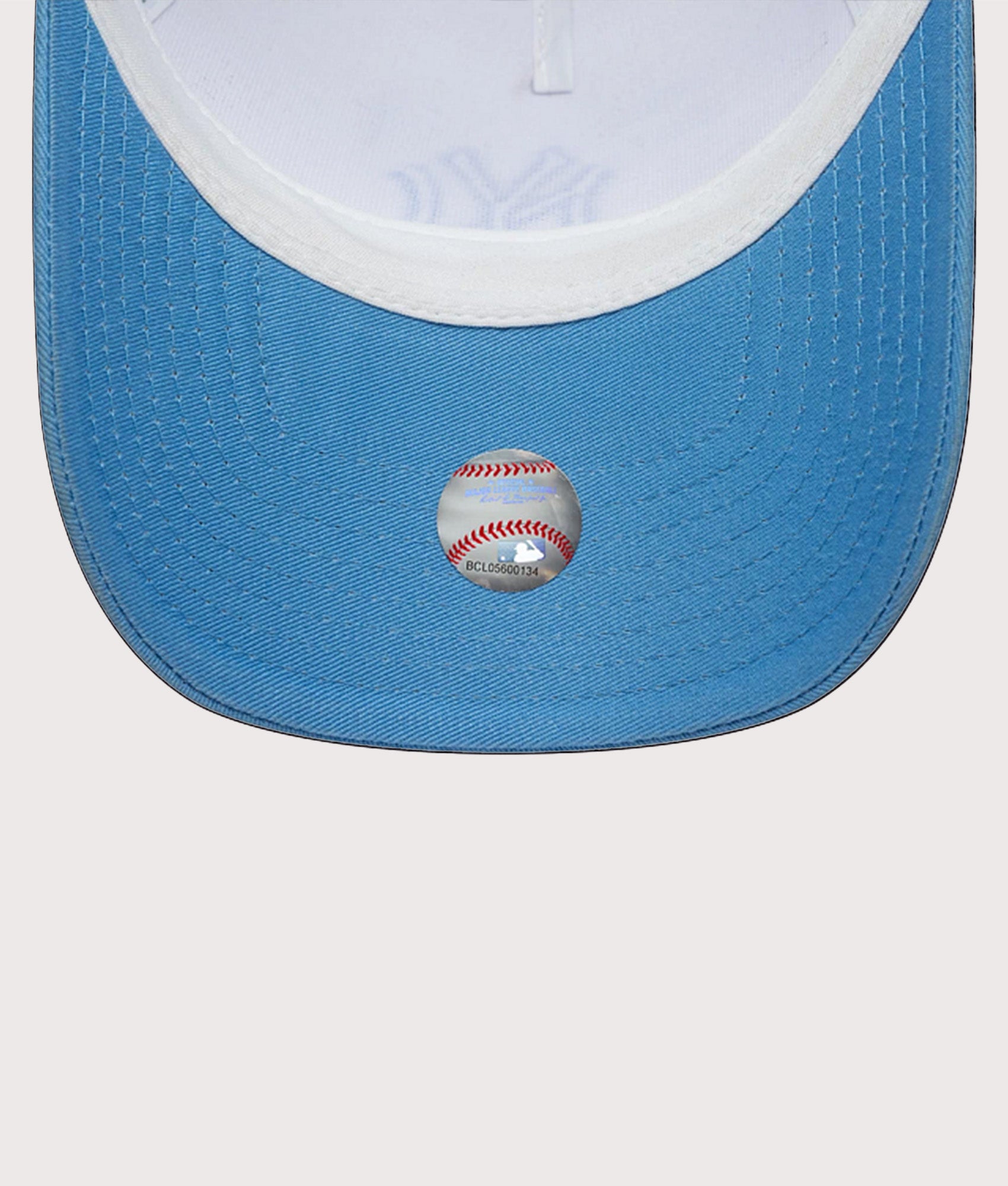 New Era New York Yankees League Essential Trucker Cap in Blue at EQVVS Menswear. Peak shot.