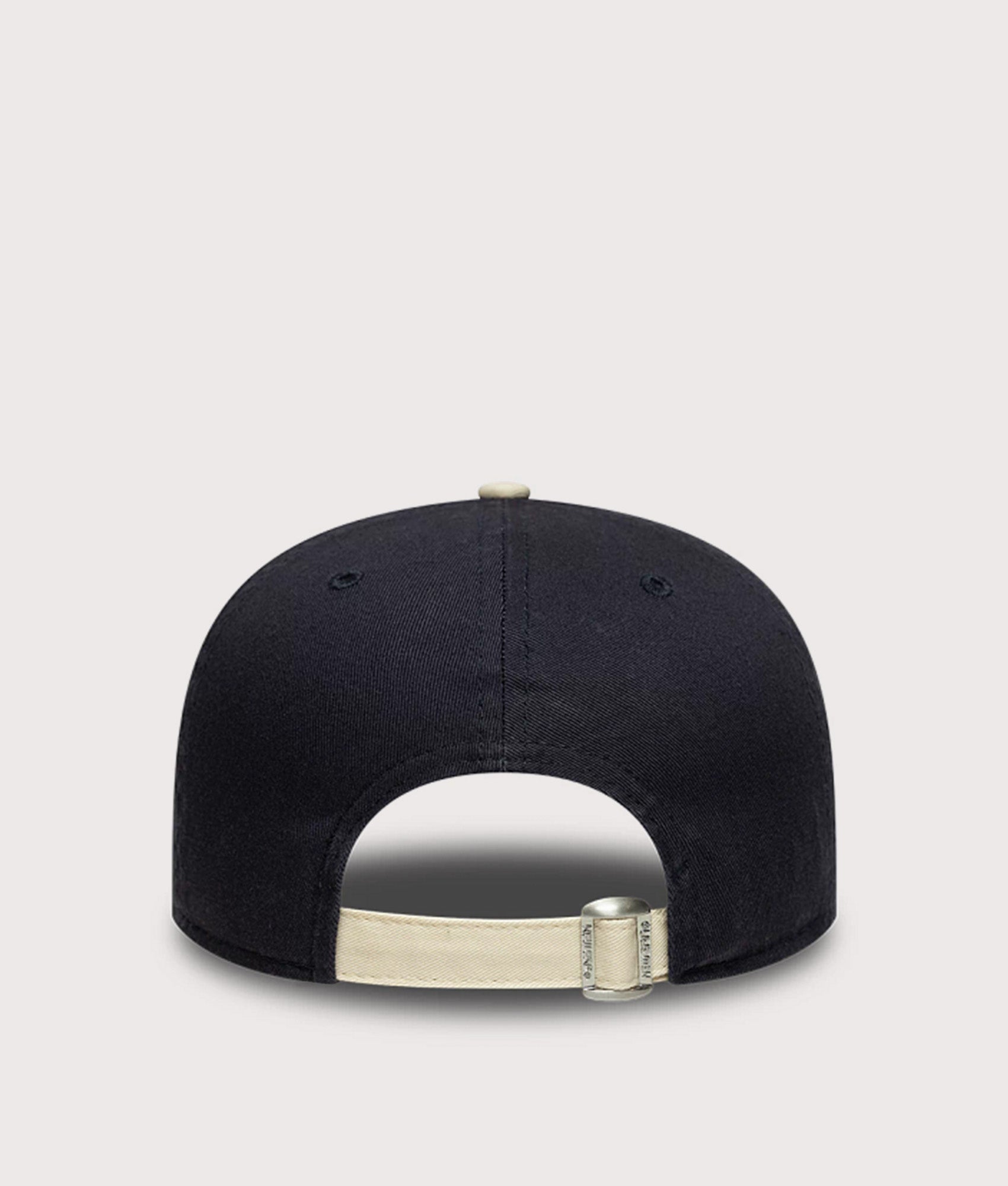 New Era New Era Washed Graphic 19TWENTY Adjustable Cap in Navy and Cream at EQVVS Menswear. Back shot.