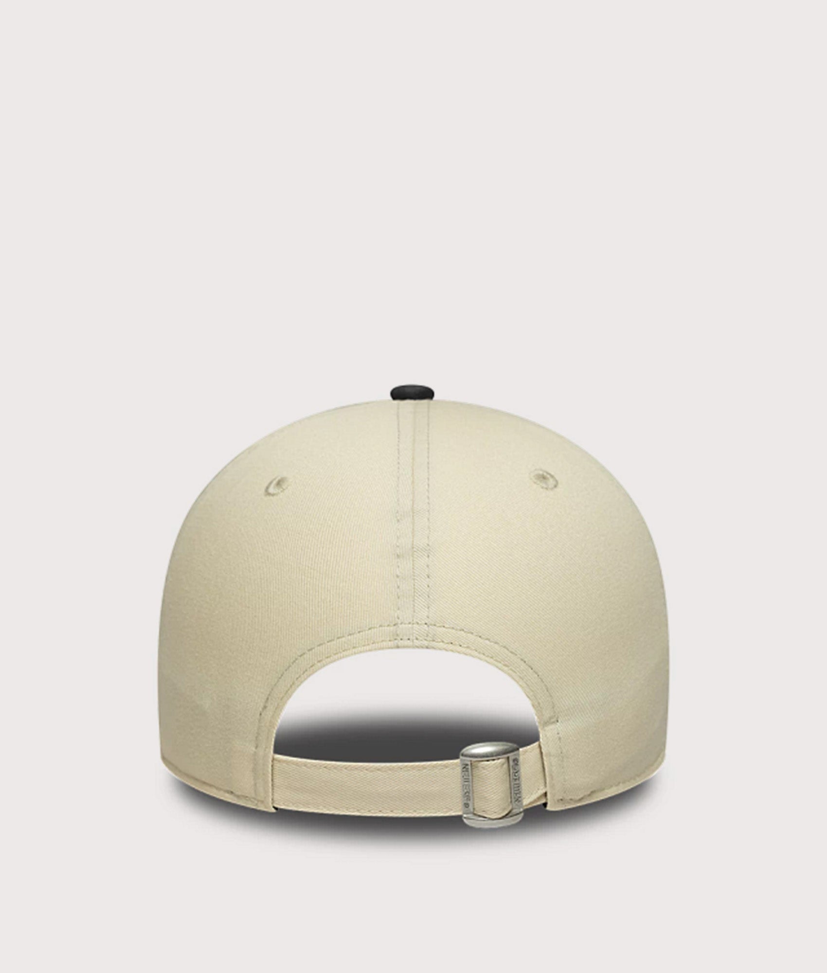 New Era LA Lakers NBA Colour Block 9FORTY Adjustable Cap in Cream and Black at EQVVS Menswear. Back shot.