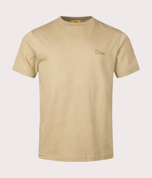 Classic Small Logo T-Shirt in Khaki by Dime MTL. EQVVS Front Angle Shot.