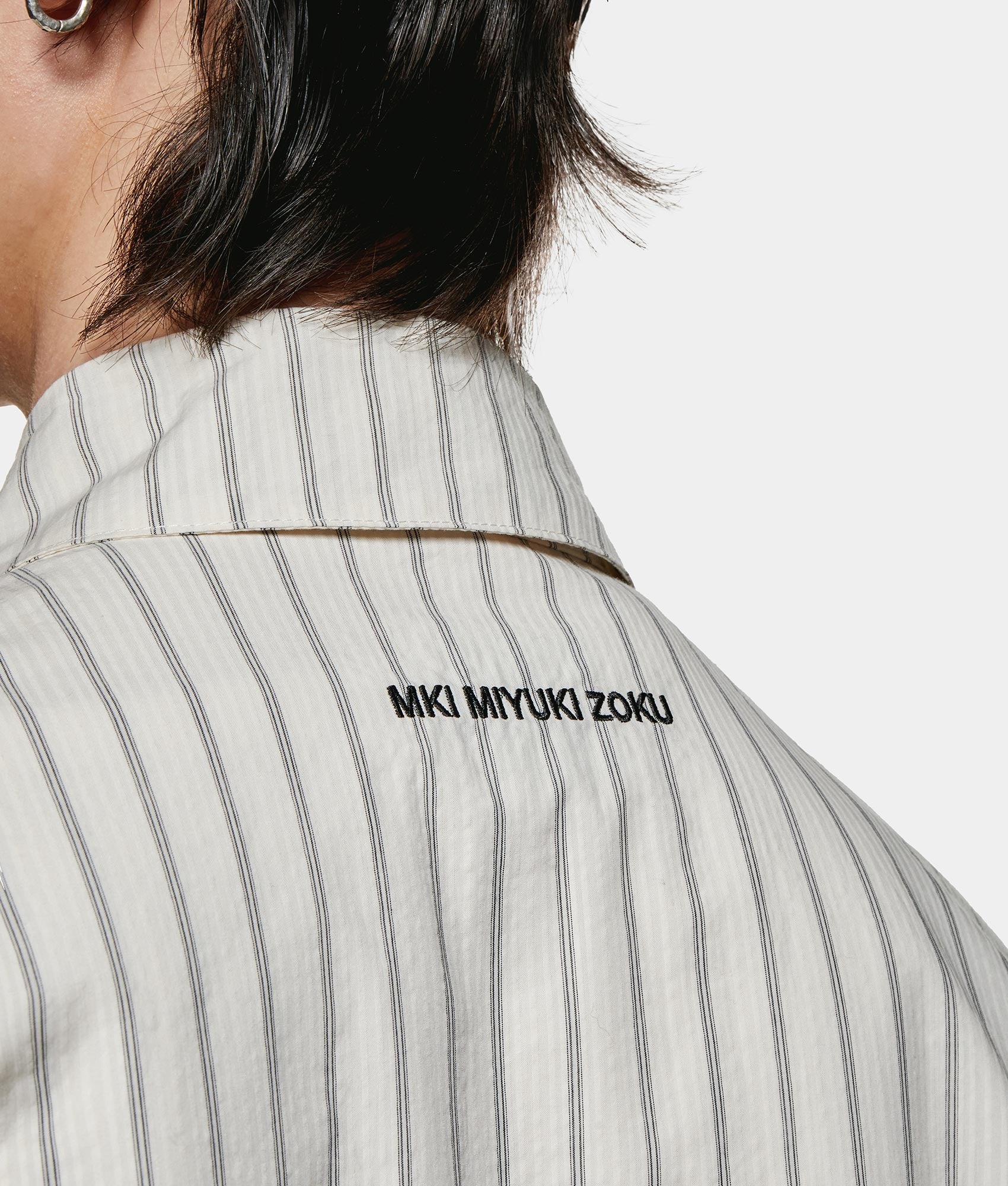 Box Dress Shirt. Shot by EQVVS. Back model detail shot.