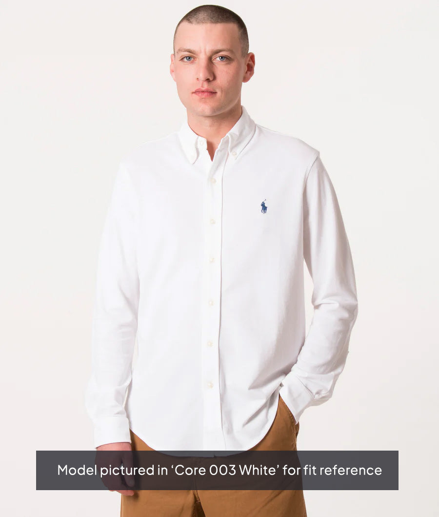 Polo Ralph Lauren, Featherweight Mesh Shirt, core white, Eqvvs Menswear, Model shot