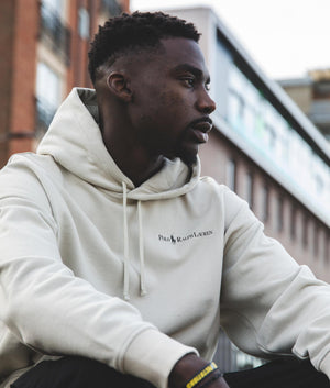 Relaxed Fit Athletic Hoodie in Classic Stone