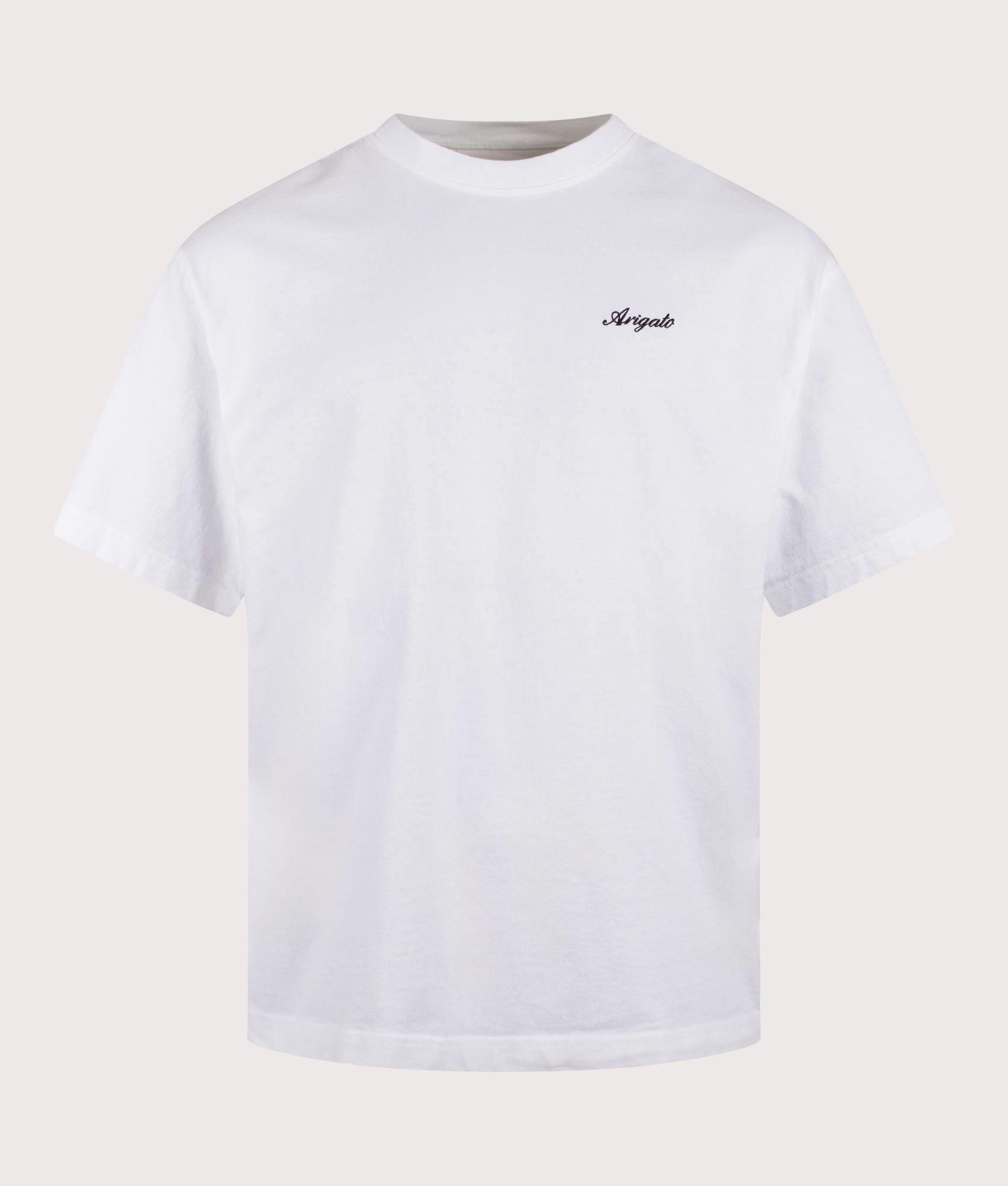 Axel Arigato Honor T-Shirt in White. Shot at EQVVS. Front shot. 
