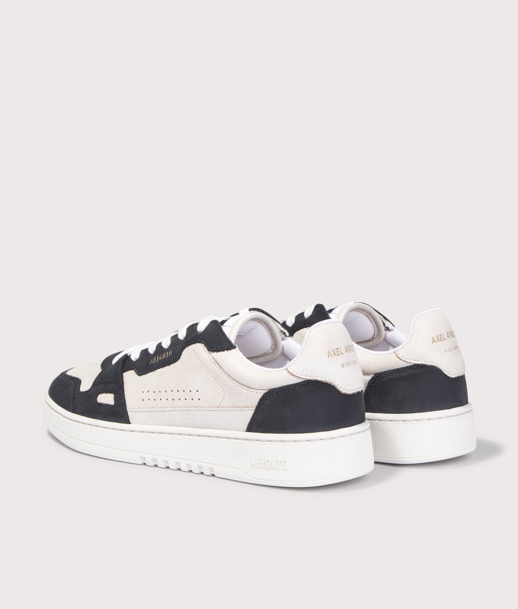Dice Lo Sneakers in Beige Black by Axel Arigato. EQVVS Back Pair Shot.