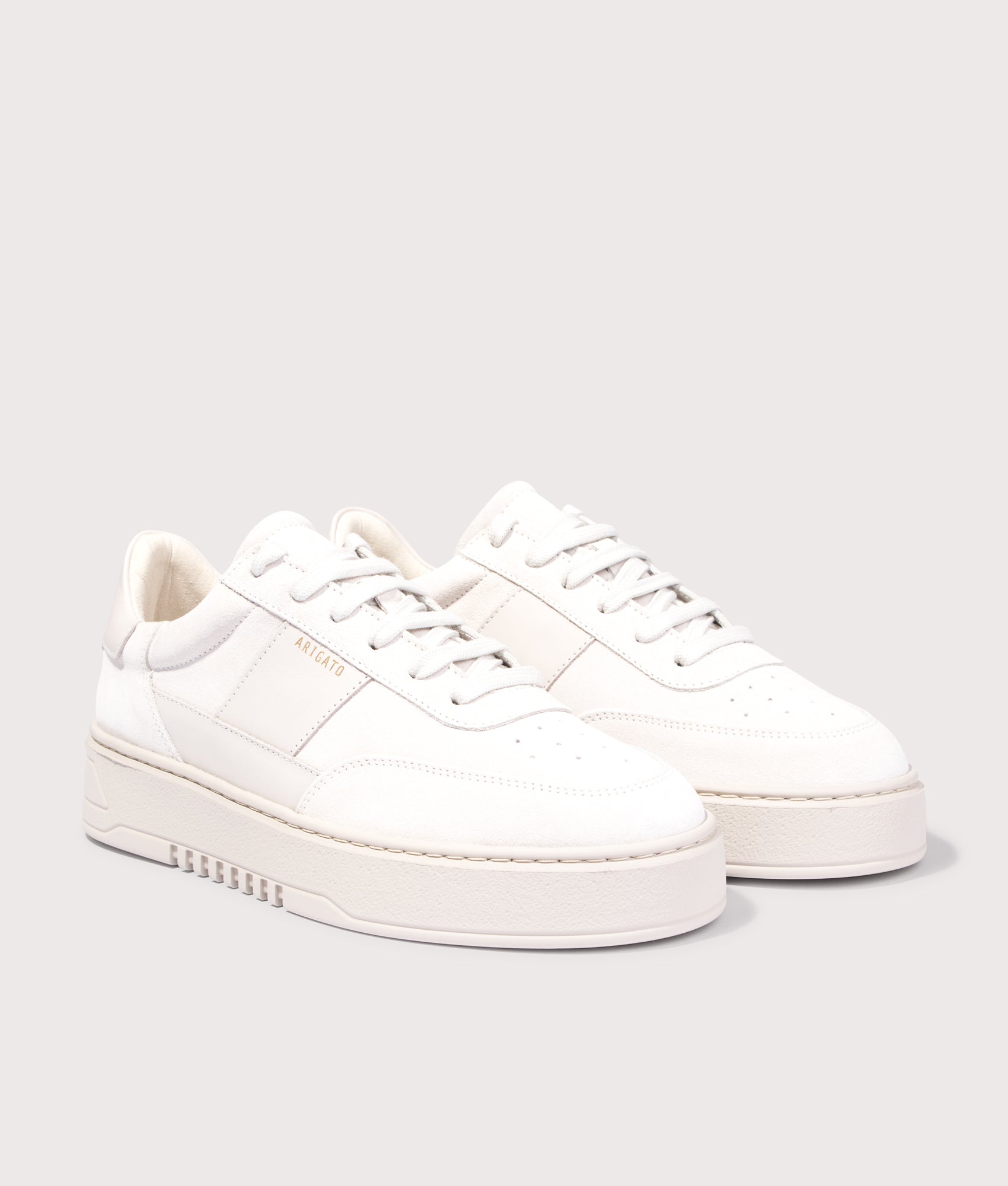 Orbit Vintage Sneakers in Beige | Leather Suede Mix | Axel Arigato | EQVVS | Front angle shot 