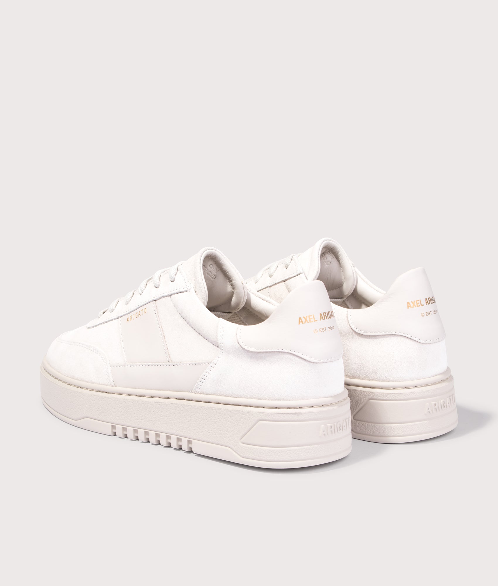 Orbit Vintage Sneakers in Beige | Leather Suede Mix | Axel Arigato | EQVVS | Back angle shot