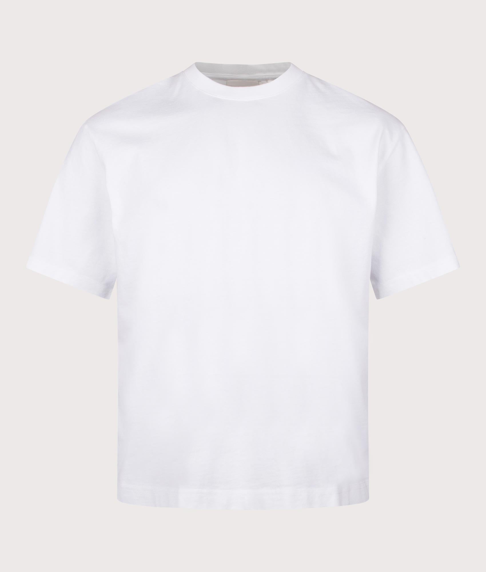 Axel Arigato LDN T-Shirt in White. Shot at EQVVS.  Front shot. 