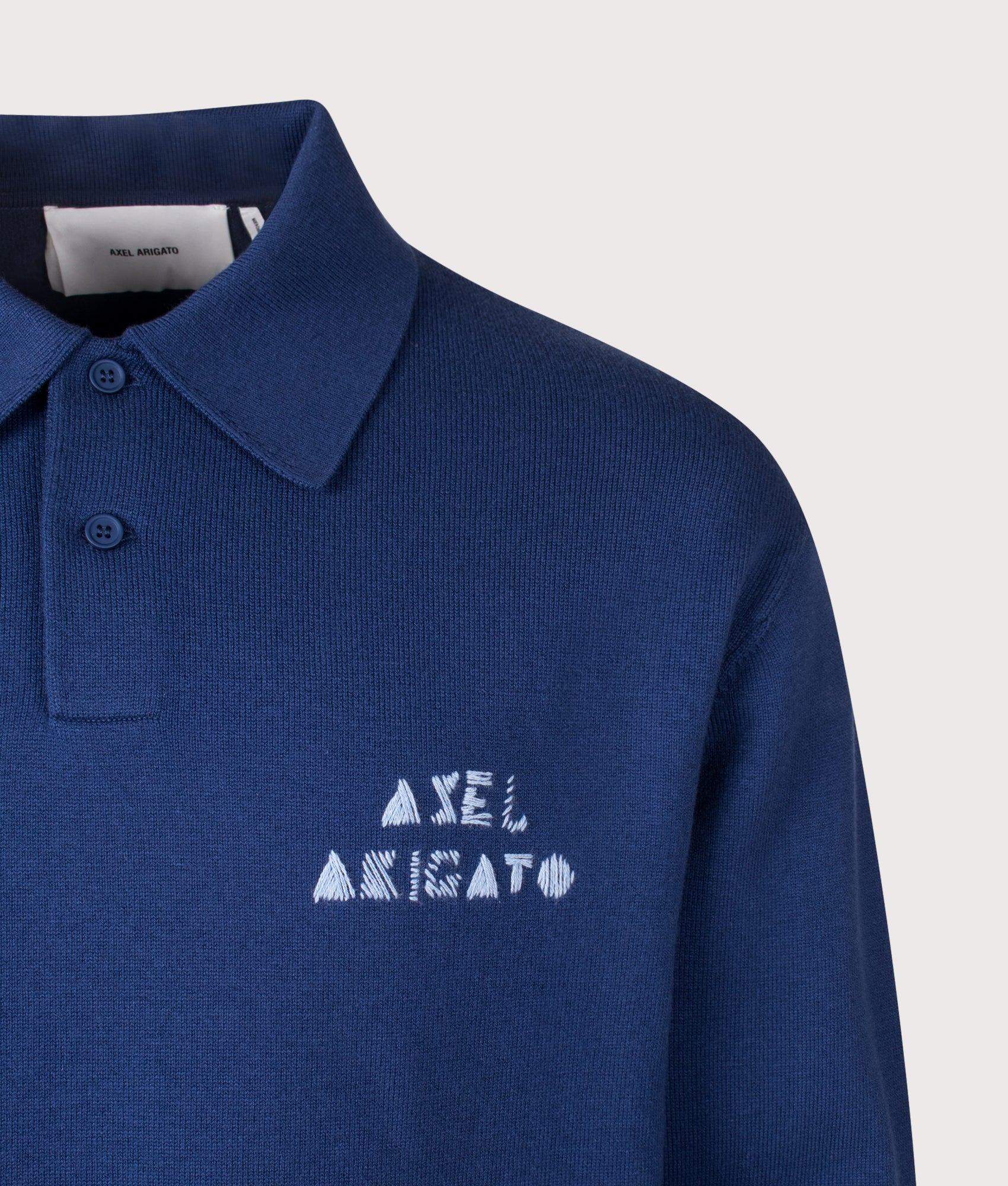 Ash Polo Sweatshirt. Shot by EQVVS. Detail shot.