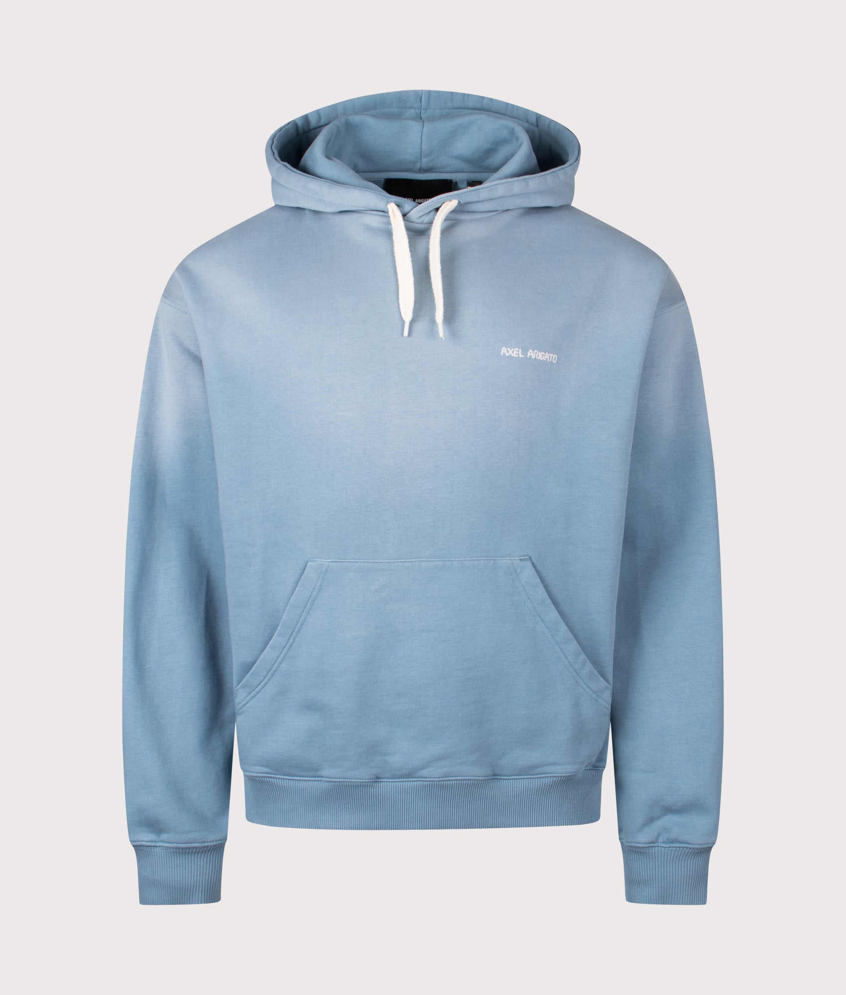 Ethos Hoodie by Axel Arigato in Dusty Blue. Shot by EQVVS. Front shot.